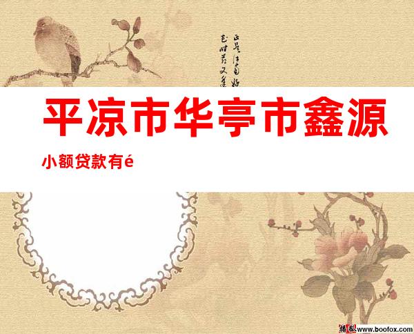 平凉市华亭市鑫源小额贷款有限责任公司